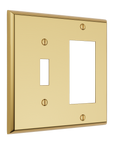 Solid brass Century Toggle & Open Wall Plate – Double in Polished Brass finish