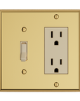 Solid brass Century Toggle & Open Wall Plate – Double in Polished Brass finish