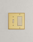 Solid brass Century Toggle & Open Wall Plate – Double in Polished Brass finish