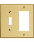 Solid brass Century Toggle & Open Wall Plate – Double in Polished Brass finish