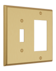 Solid brass Century Toggle & Open Wall Plate – Double in Satin Brass finish