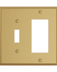 Solid brass Century Toggle & Open Wall Plate – Double in Satin Brass finish