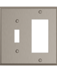 Solid brass Century Toggle & Open Wall Plate – Double in Satin Nickel finish