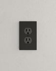 Solid brass Futura Outlet Wall Plate in Coal Black Brass finish