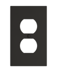 Solid brass Futura Outlet Wall Plate in Coal Black Brass finish