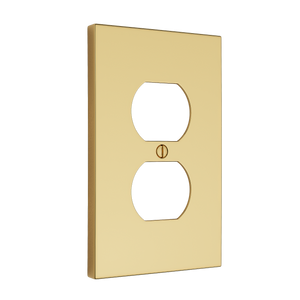 Futura Outlet Wall Plate - Polished Brass