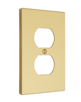 Solid brass Futura Outlet Wall Plate in Polished Brass finish