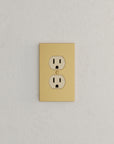 Solid brass Futura Outlet Wall Plate in Satin Brass finish