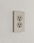 Solid brass Futura Outlet Wall Plate in Satin Nickel finish