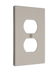Solid brass Futura Outlet Wall Plate in Satin Nickel finish