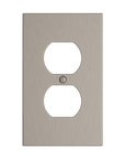 Solid brass Futura Outlet Wall Plate in Satin Nickel finish