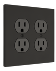 Solid brass Futura Outlet Wall Plate – Double in Coal Black Brass finish