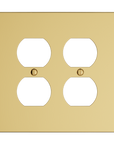 Solid brass Futura Outlet Wall Plate – Double in Polished Brass finish