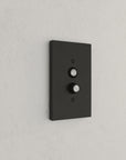 Solid brass Futura Push Button Wall Plate in Coal Black Brass finish