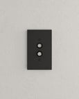 Solid brass Futura Push Button Wall Plate in Coal Black Brass finish
