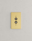 Solid brass Futura Push Button Wall Plate in Polished Brass finish