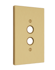 Solid brass Futura Push Button Wall Plate in Satin Brass finish