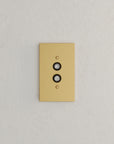 Solid brass Futura Push Button Wall Plate in Satin Brass finish