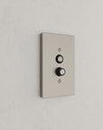 Solid brass Futura Push Button Wall Plate in Satin Nickel finish