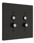 Solid brass Futura Push Button Wall Plate – Double in Coal Black Brass finish