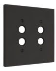 Solid brass Futura Push Button Wall Plate – Double in Coal Black Brass finish