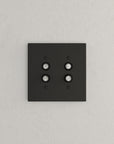 Solid brass Futura Push Button Wall Plate – Double in Coal Black Brass finish