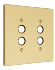 Solid brass Futura Push Button Wall Plate – Double in Polished Brass finish