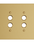 Solid brass Futura Push Button Wall Plate – Double in Satin Brass finish