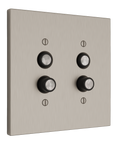 Solid brass Futura Push Button Wall Plate – Double in Satin Nickel finish