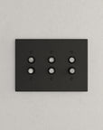 Solid brass Futura Push Button Wall Plate – Triple in Coal Black Brass finish