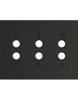 Solid brass Futura Push Button Wall Plate – Triple in Coal Black Brass finish