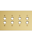 Solid brass Futura Push Button Wall Plate – Quad in Polished Brass finish