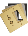 Solid brass Futura Push Button & Open Wall Plate – Double