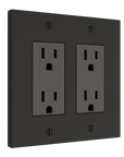 Solid brass Futura Open Wall Plate – Double in Coal Black Brass finish