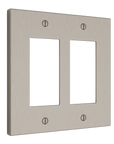 Solid brass Futura Open Wall Plate – Double in Satin Nickel finish