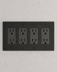 Solid brass Futura Open Wall Plate – Quad in Coal Black Brass finish