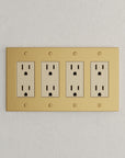 Solid brass Futura Open Wall Plate – Quad in Satin Brass finish