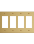 Solid brass Futura Open Wall Plate – Quad in Satin Brass finish