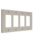 Solid brass Futura Open Wall Plate – Quad in Satin Nickel finish