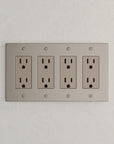 Solid brass Futura Open Wall Plate – Quad in Satin Nickel finish