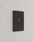 Solid brass Futura Toggle Wall Plate in Coal Black Brass finish