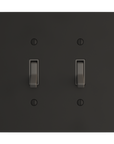 Solid brass Futura Toggle Wall Plate – Double in Coal Black Brass finish