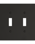 Solid brass Futura Toggle Wall Plate – Double in Coal Black Brass finish