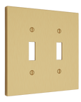 Solid brass Futura Toggle Wall Plate – Double in Satin Brass finish