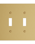 Solid brass Futura Toggle Wall Plate – Double in Satin Brass finish