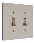 Solid brass Futura Toggle Wall Plate – Double in Satin Nickel finish