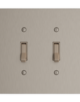 Solid brass Futura Toggle Wall Plate – Double in Satin Nickel finish