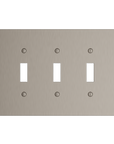Solid brass Futura Toggle Wall Plate – Triple in Satin Nickel finish
