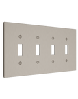 Solid brass Futura Toggle Wall Plate – Quad in Satin Nickel finish