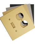 Solid brass Futura Toggle & Outlet Wall Plate – Double